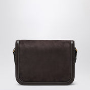 Valentino Garavani 9TO5 bag in dark brown leather and suede