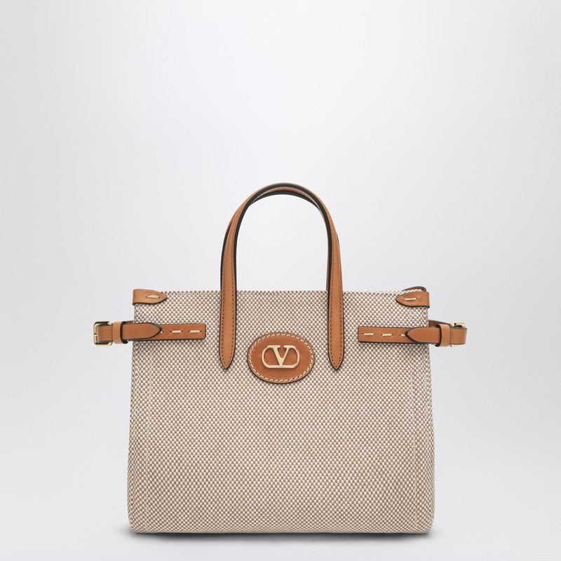 Bolso tote pequeño Antibes de lona con detalles de piel de Valentino Garavani
