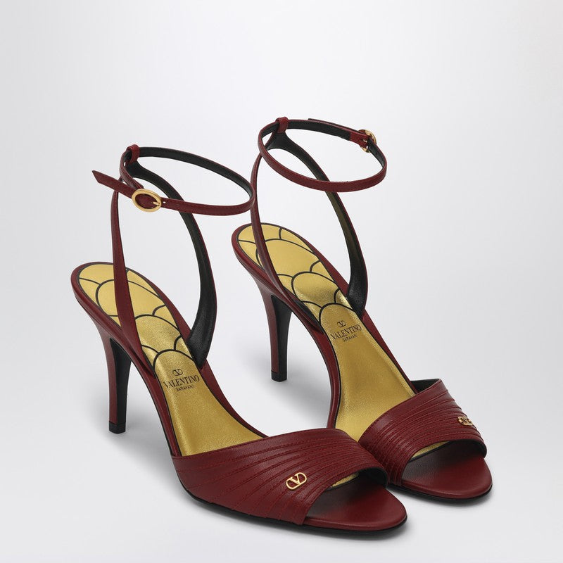 Valentino Garavani Sandalo Ladycrush en cuir rouge foncé