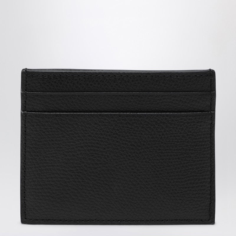 Porte-cartes Valentino Garavani Vlogo Signature en cuir de veau noir