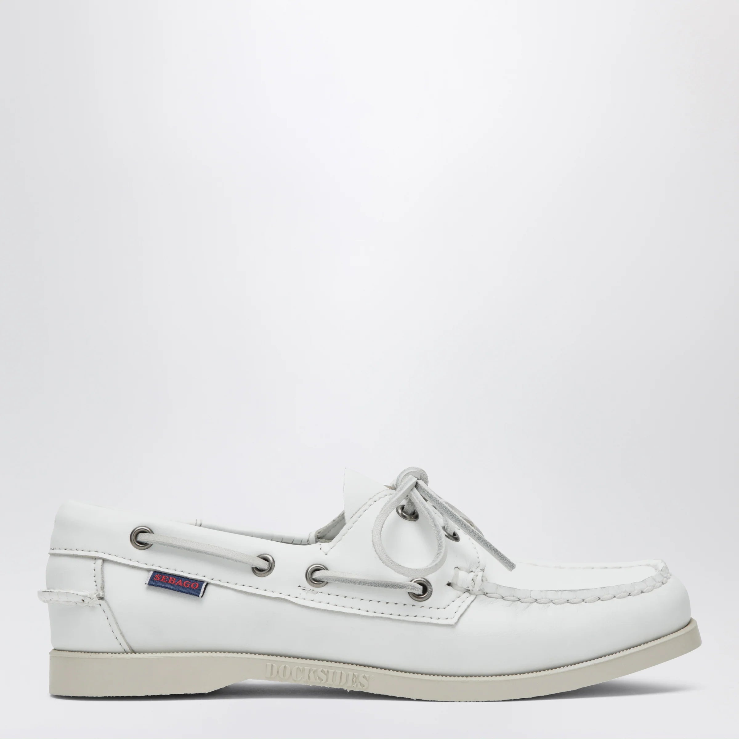 Sebago Portland Women’s Leather Boat Shoes — White Loafers