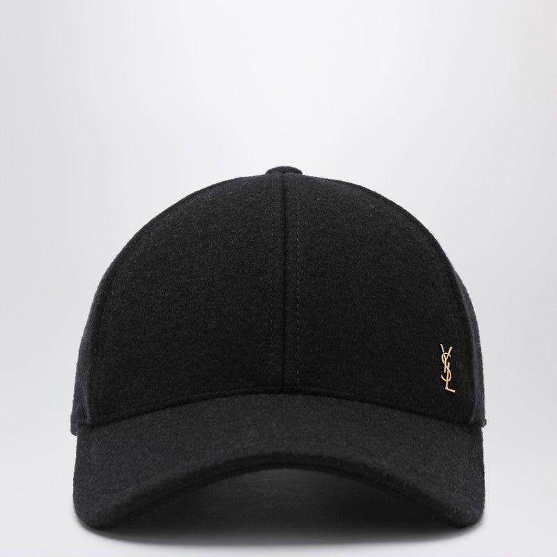 Gorra de béisbol negra Saint Laurent YSL