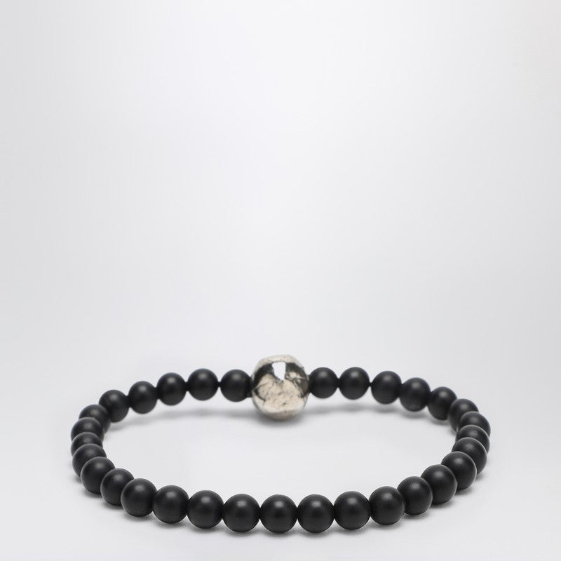 Alexander McQueen Skull bracelet with black pearls