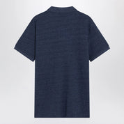 Polo Ralph Lauren Navy mélange cotton Custom Slim-Fit polo shirt