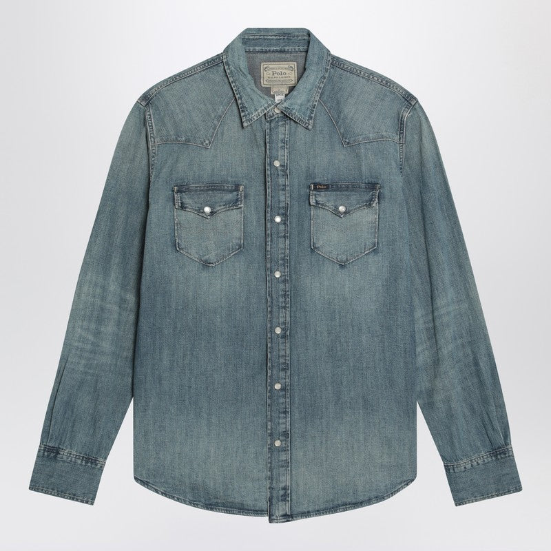 Polo Ralph Lauren Blue Denim Shirt in Cotton