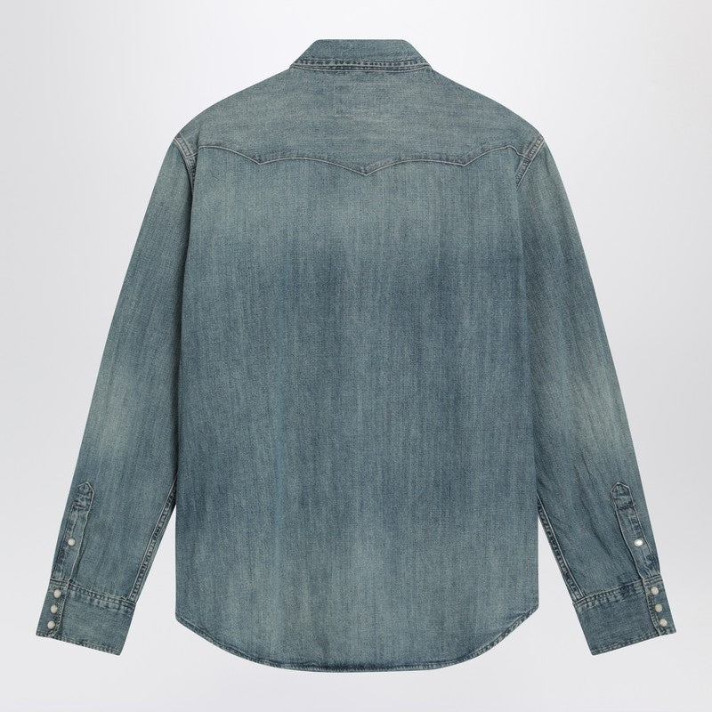 Polo Ralph Lauren Blue Denim Shirt in Cotton