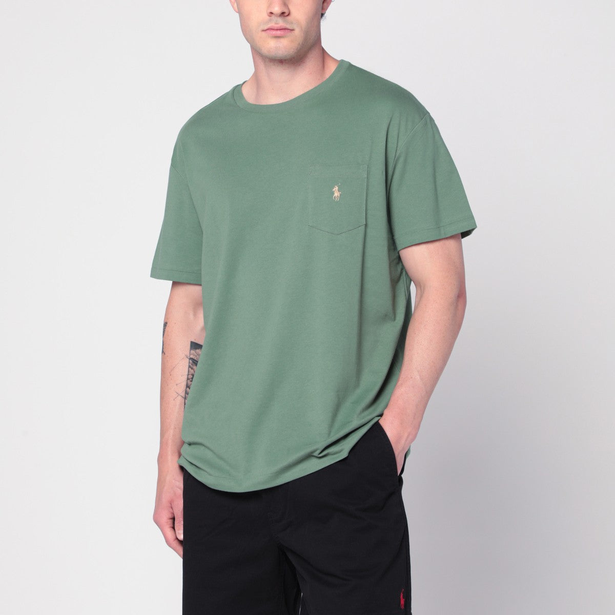 T-shirt en coton vert Polo Ralph Lauren coupe classique