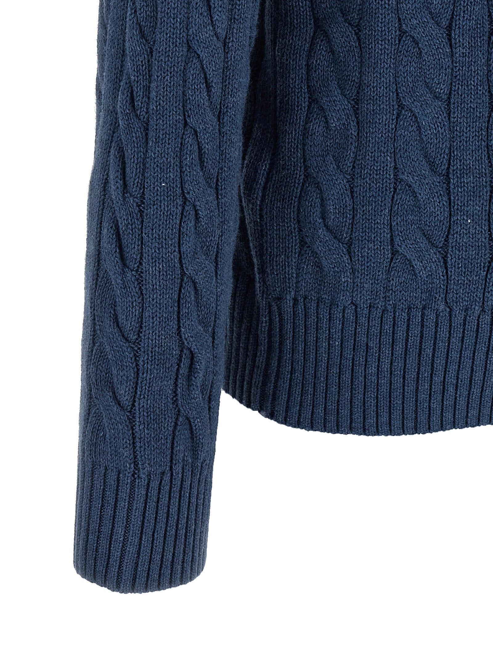 Polo Ralph Lauren Cotton Braided Sweater — Knitwear (Blue)