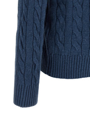 Polo Ralph Lauren Cotton Braided Sweater — Knitwear (Blue)
