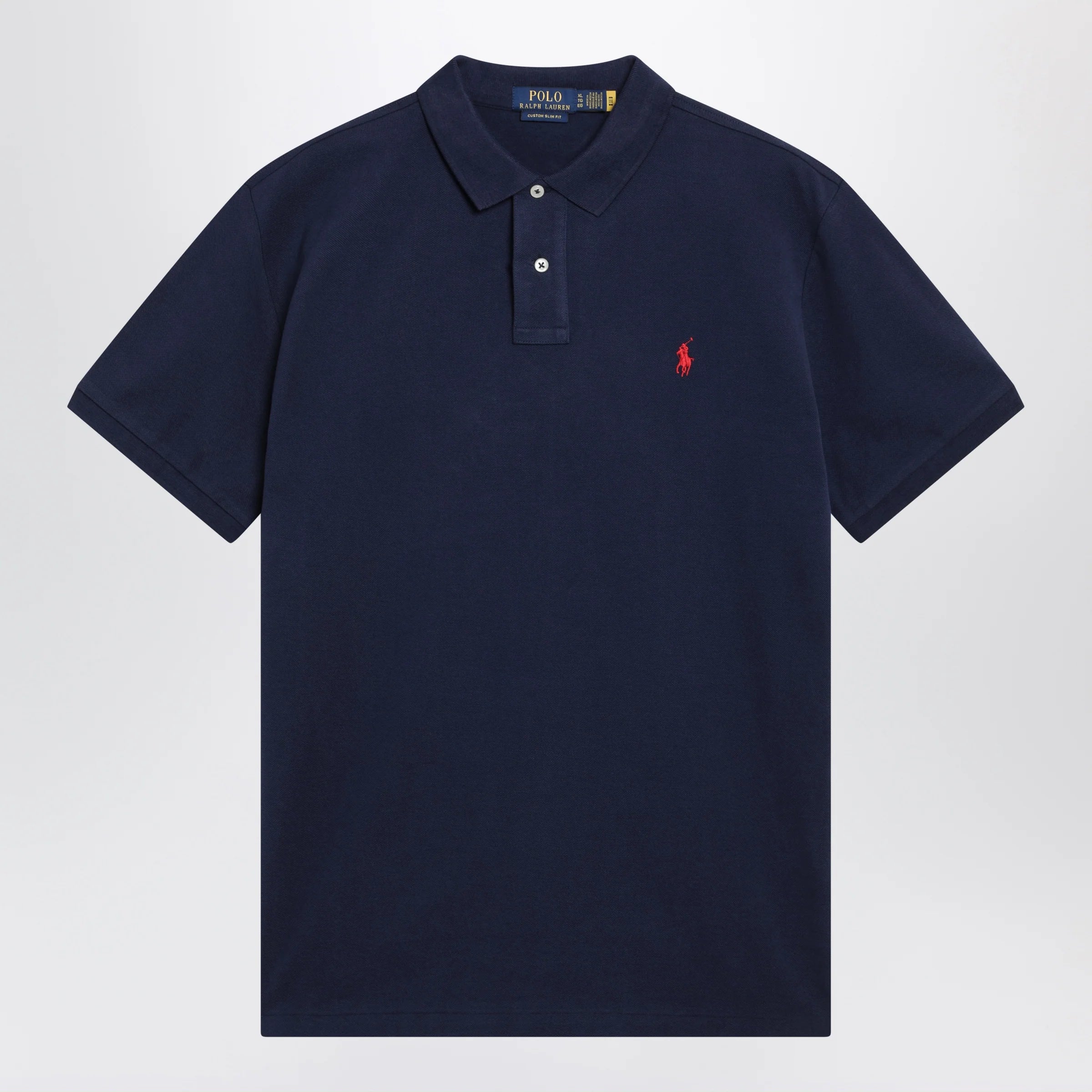 Polo Ralph Lauren Navy cotton Custom Slim-Fit polo shirt