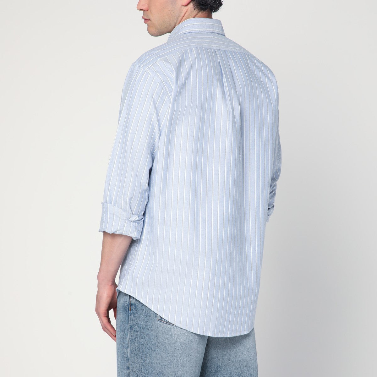Light Blue Striped Oxford Shirt — Custom‑Fit Polo Ralph Lauren