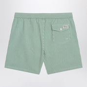 Polo Ralph Lauren White/green striped cotton swim trunks