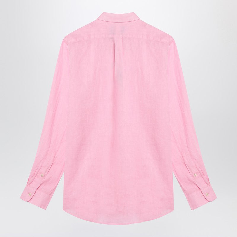 Polo Ralph Lauren Pink shirt in linen Custom-Fit