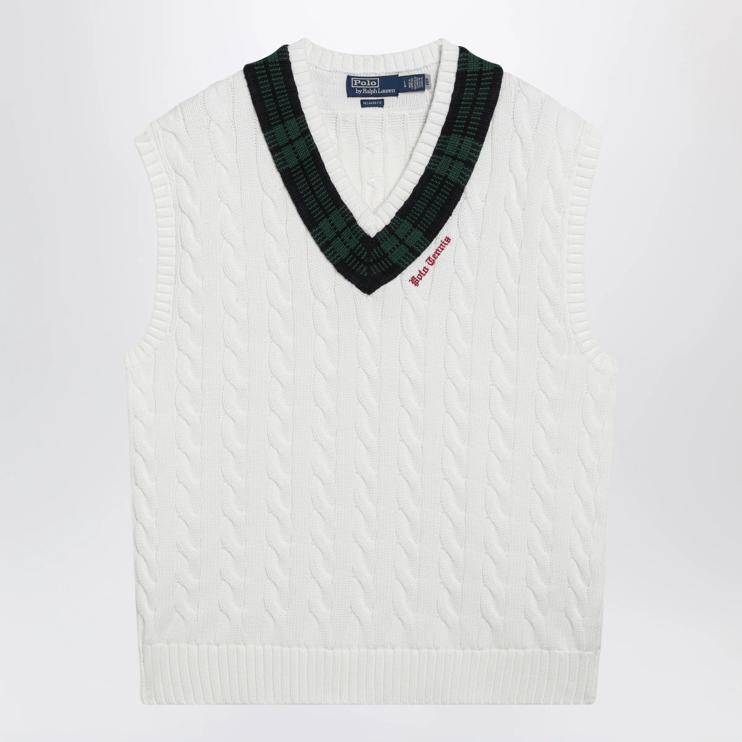 Polo Ralph Lauren Cream cable-knit Relaxed-Fit vest