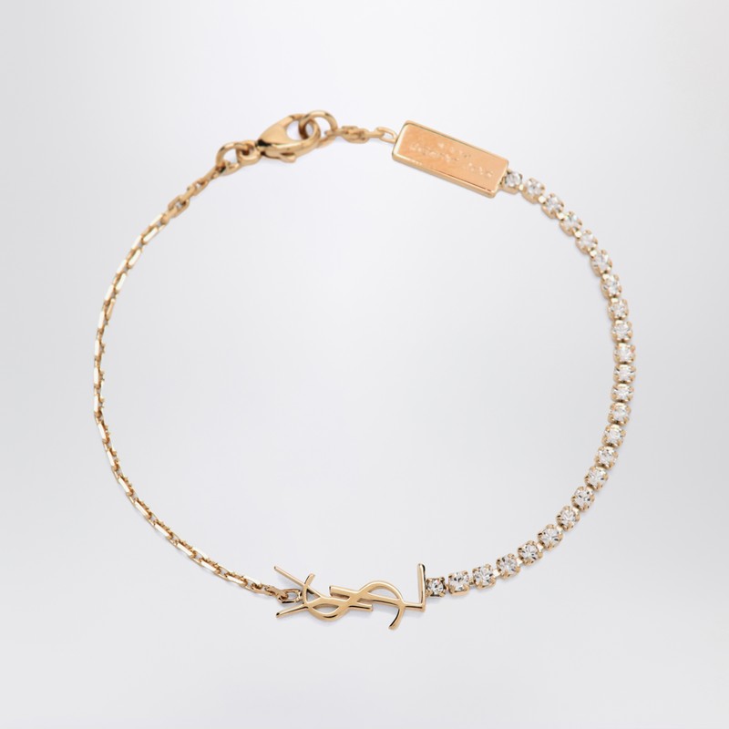 Bracelet à breloques Cassandre Saint Laurent en laiton doré