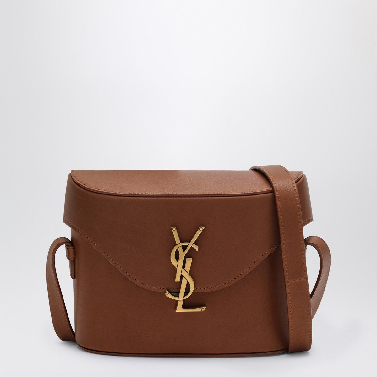 Petit sac bandoulière en cuir de veau couleur brique Monogram Saint Laurent