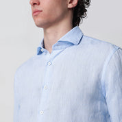 XACUS Light blue Tailor Fit linen shirt