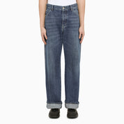 Alexander McQueen Loose blue cotton jeans