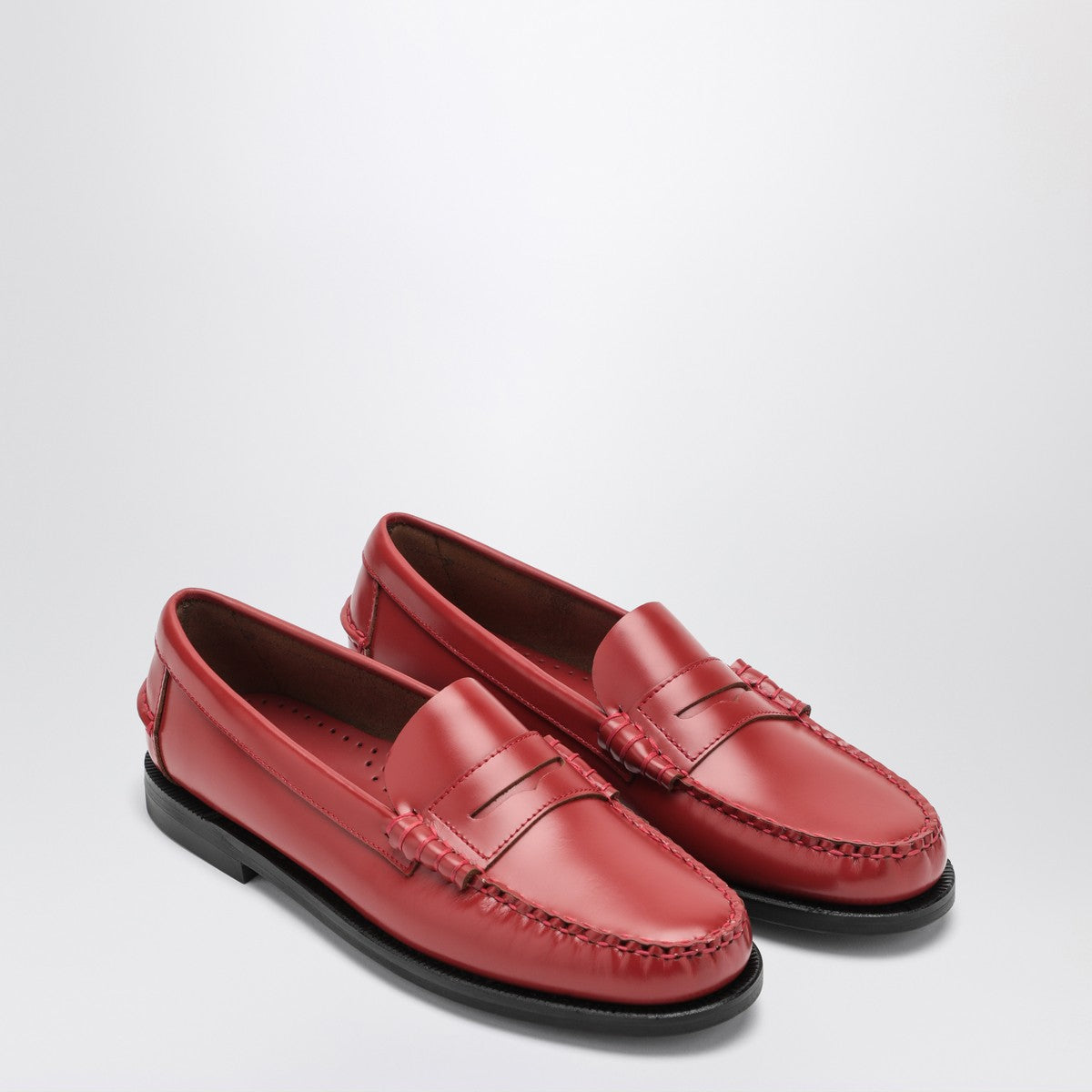 Red Sebago Classic Dan Loafer — Leather Moccasin Comfort