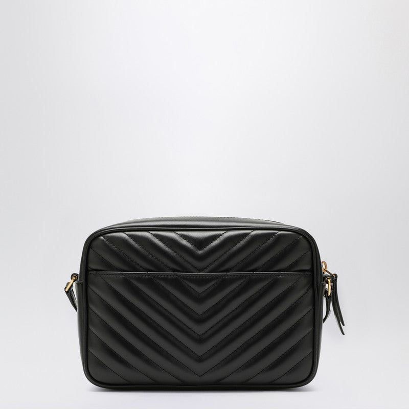 Sac photo en cuir matelassé noir Lou de Saint Laurent