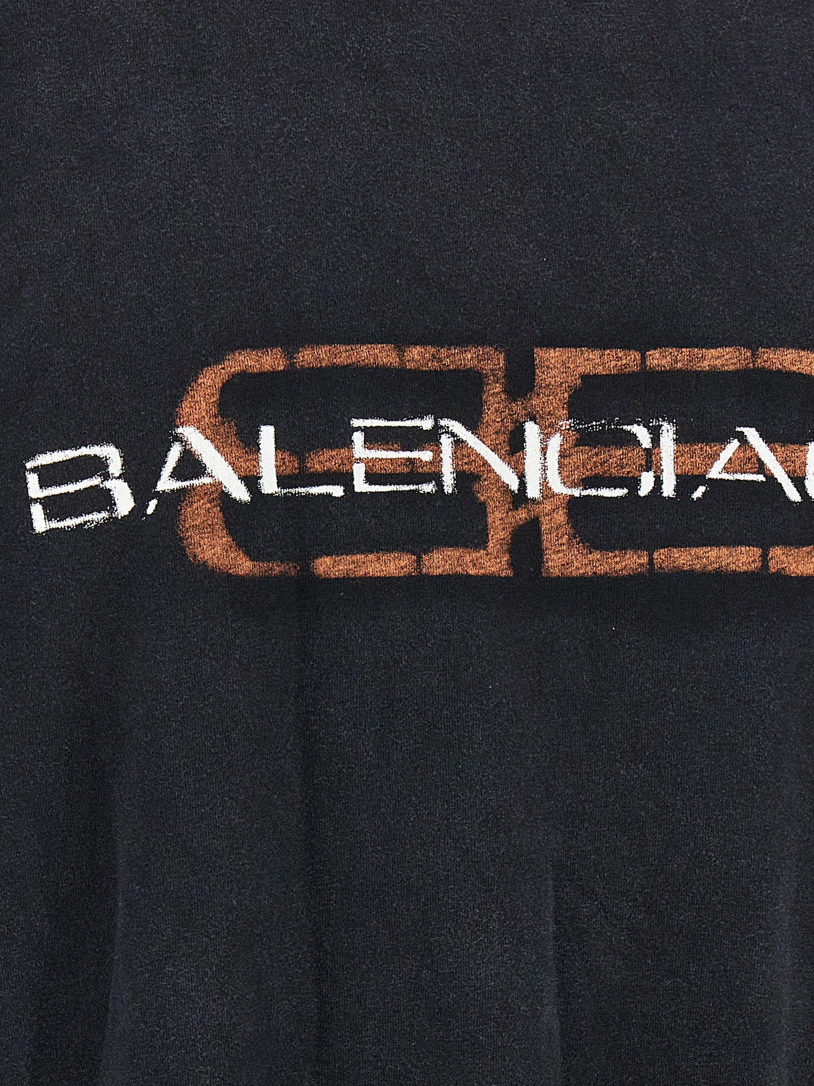 Balenciaga Logo Print T-shirt for Men — Black, True Fit