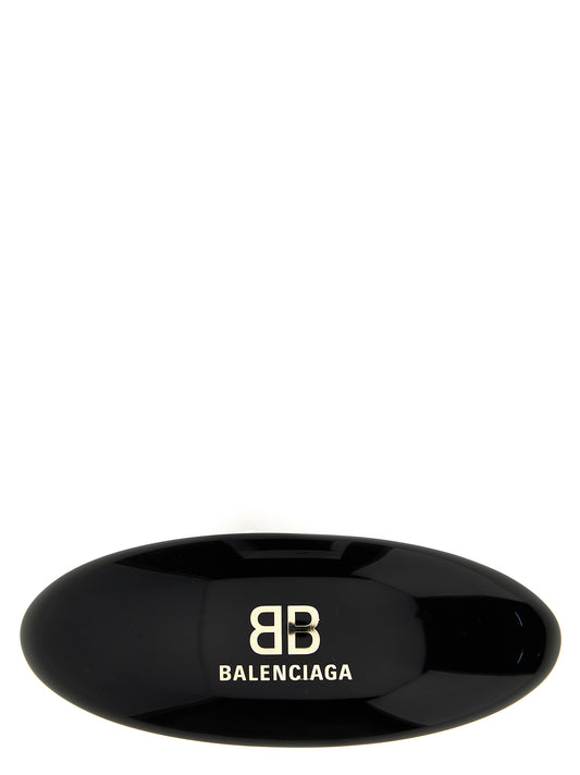Balenciaga Logo Hair Clip — Resin Black Accessory