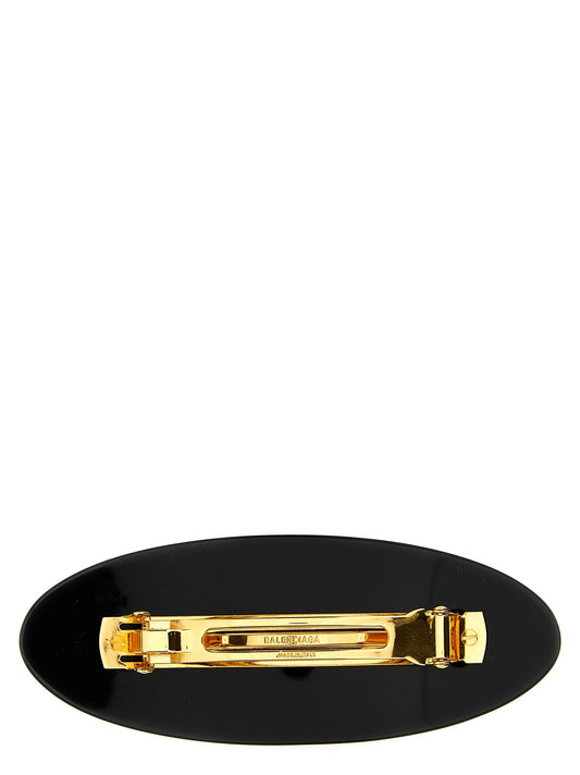 Balenciaga Logo Hair Clip — Resin Black Accessory