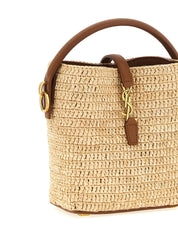 Saint Laurent Le 37 Mini Bucket Bag — Raffia Beige