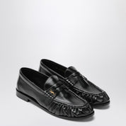 Mocassins en cuir noir Saint Laurent