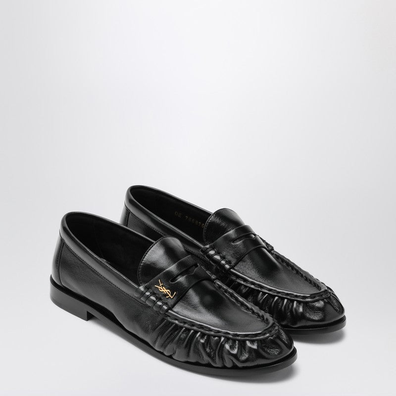 Mocassins en cuir noir Saint Laurent