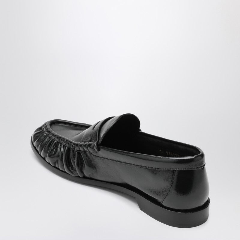 Mocassins en cuir noir Saint Laurent