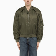 Alexander McQueen Convertible khaki nylon bomber jacket