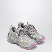 Baskets Balenciaga Runner 2.0 gris/jaune/rose en mesh et nylon
