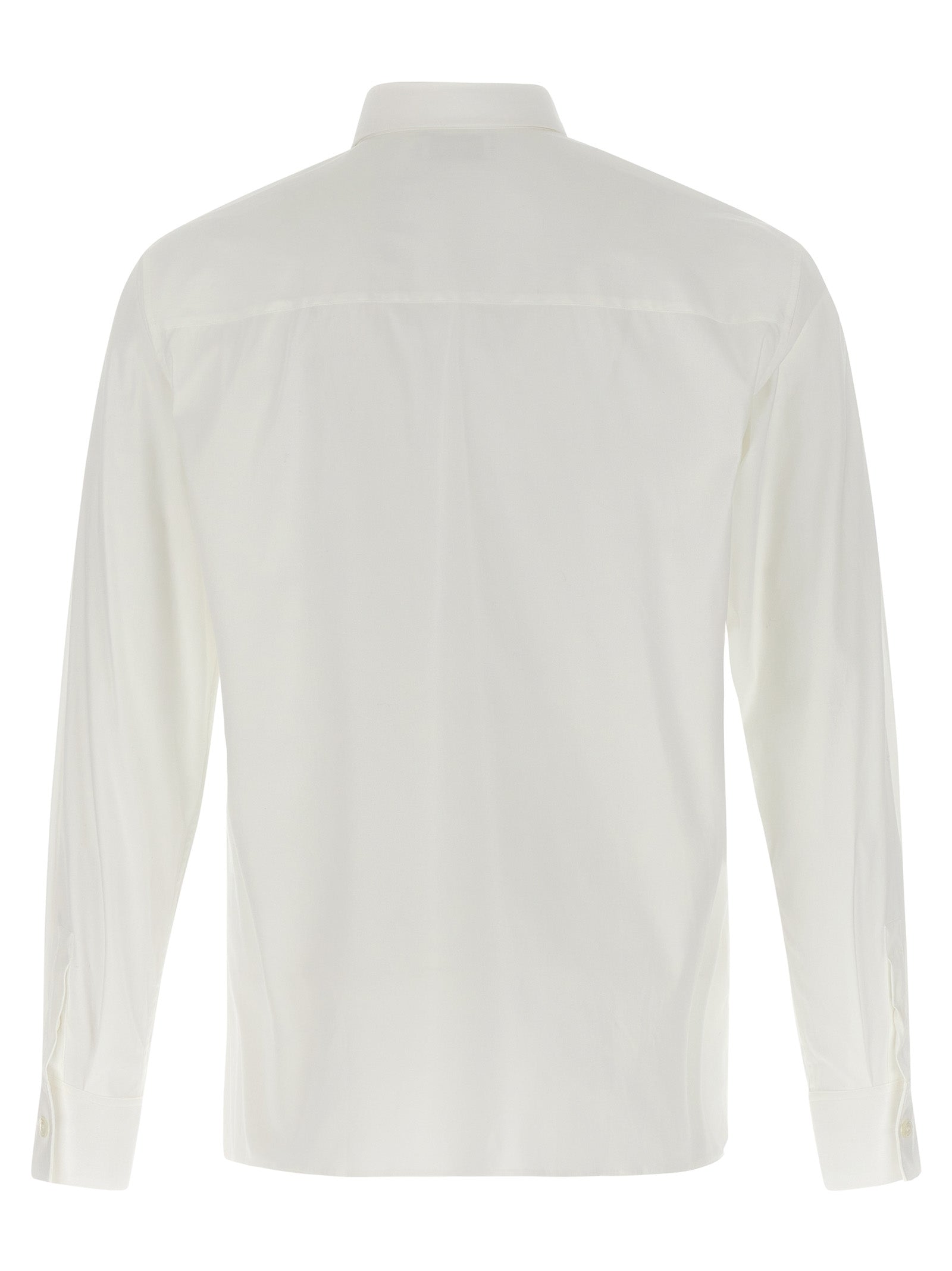 Ferragamo Poplin Shirt for Men — White, Stretch Cotton