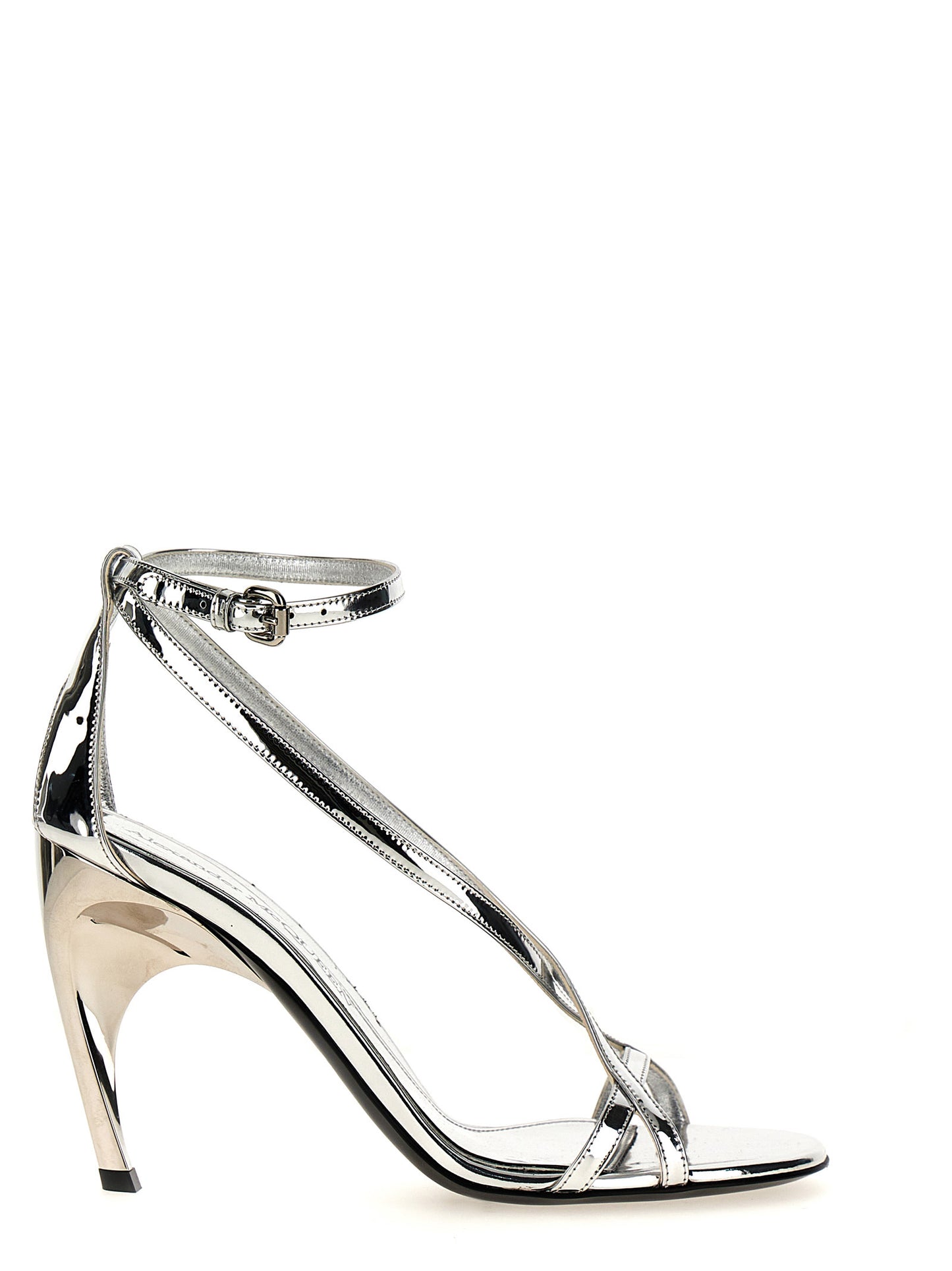 Alexander McQueen Armadillo Sandals — Silver 11cm Heel