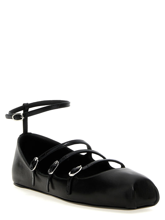 Alexander McQueen Leather Strap Ballet Flats - Black