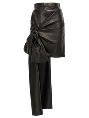 Alexander McQueen Maxi Bow Leather Skirt