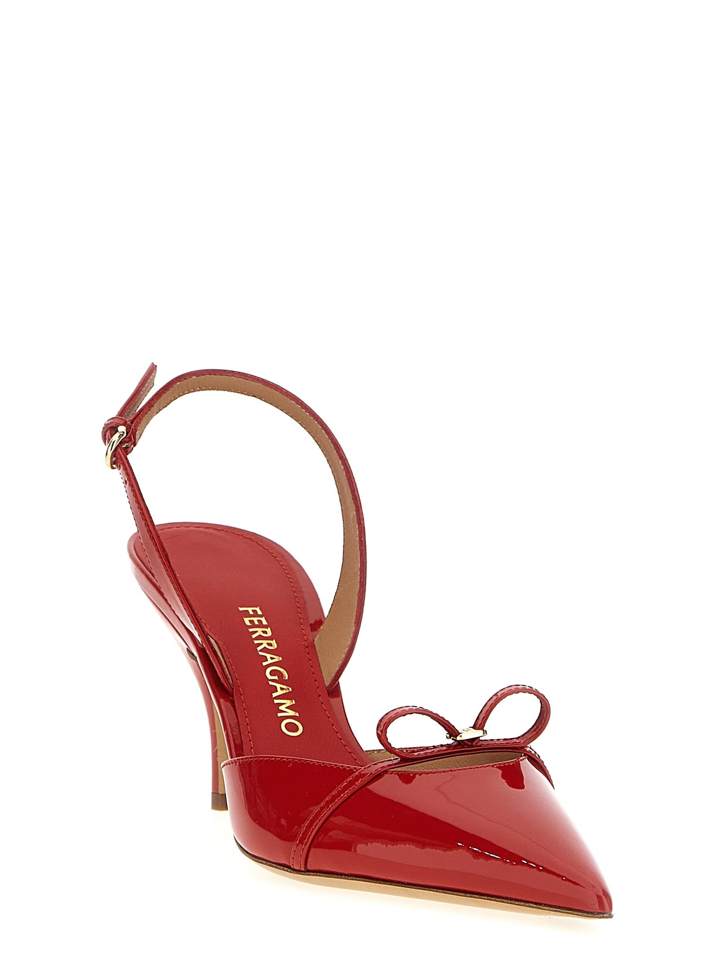 Ferragamo Gylla Slingback Pumps — Red Patent Heels