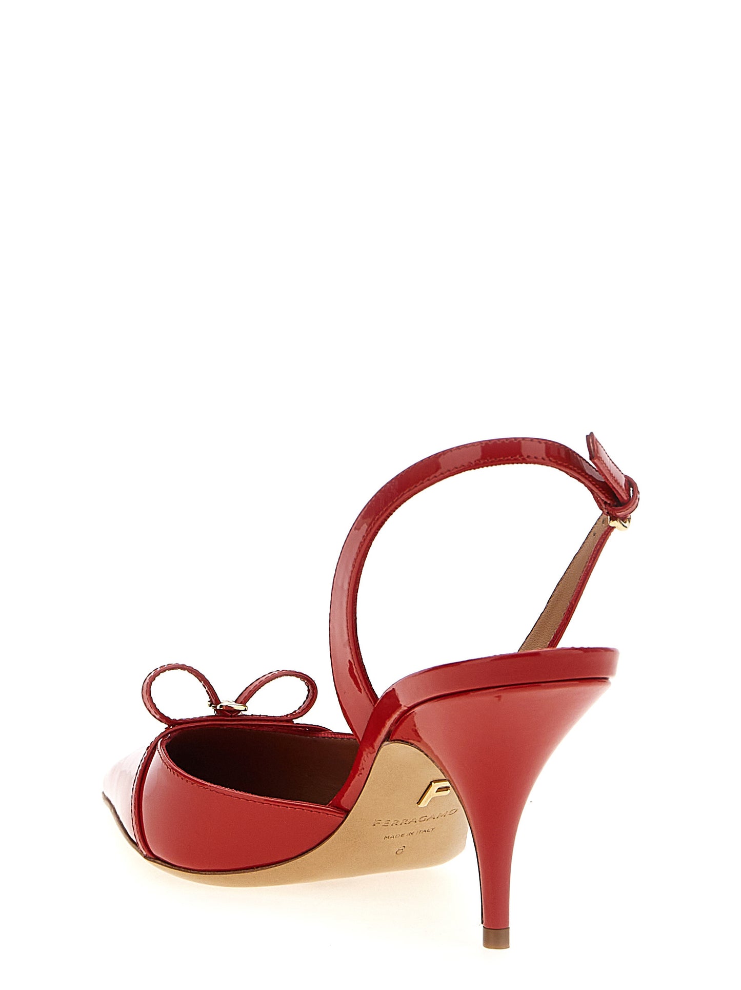 Ferragamo Gylla Slingback Pumps — Red Patent Heels