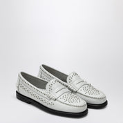 Sebago Classic Dan Loafer — White Leather Studded Loafers