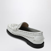 Sebago Classic Dan Loafer — White Leather Studded Loafers