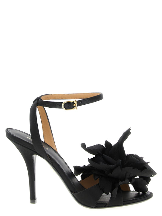 Ferragamo Ghilly Sandals — Women's Satin Stiletto (Black)