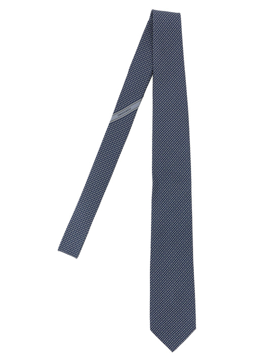 Ferragamo Gancini Print Tie — Silk Men's Tie, 8cm Blade