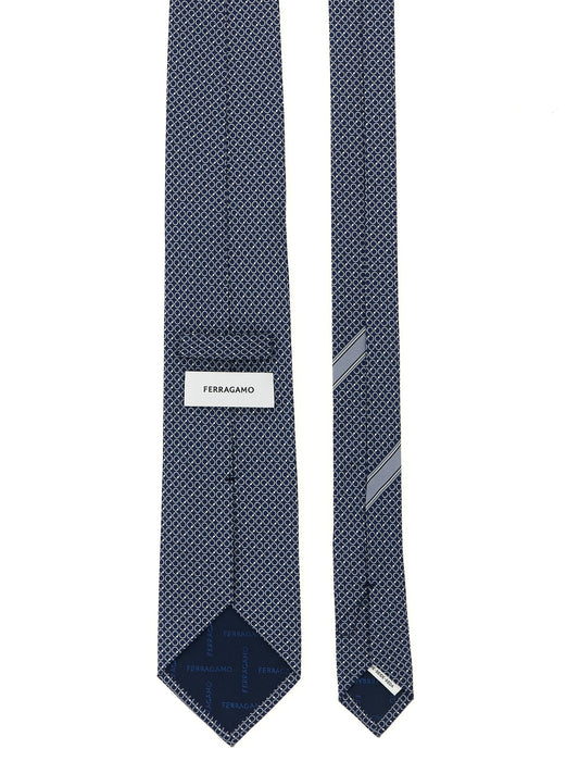 Ferragamo Gancini Print Tie — Silk Men's Tie, 8cm Blade