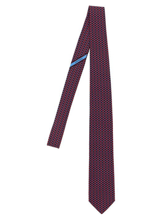 Ferragamo Gancini Print Tie — Silk 8cm Blade