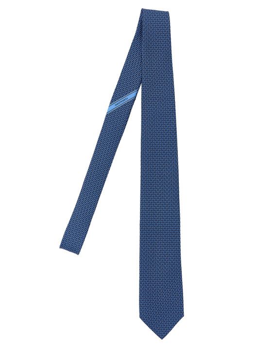 Ferragamo Gancini Print Tie — Silk Men's Tie 8cm