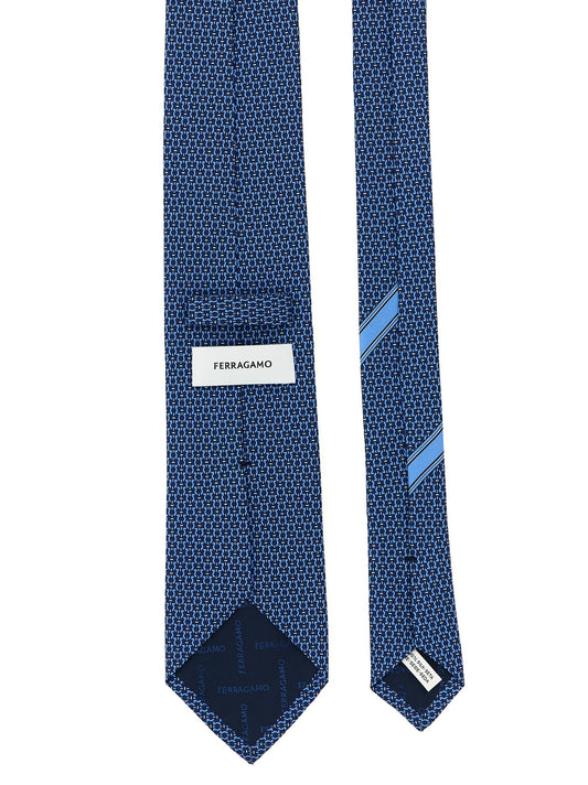 Ferragamo Gancini Print Tie — Silk Men's Tie 8cm