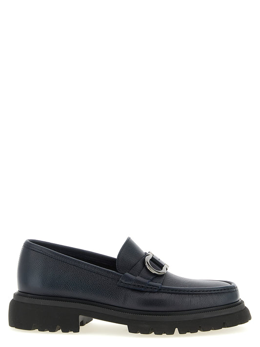 Ferragamo Cocoon Loafers — Men's Blue Moccasins