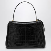 Sac Rodeo moyen en cuir de veau noir imprimé cocco de Balenciaga