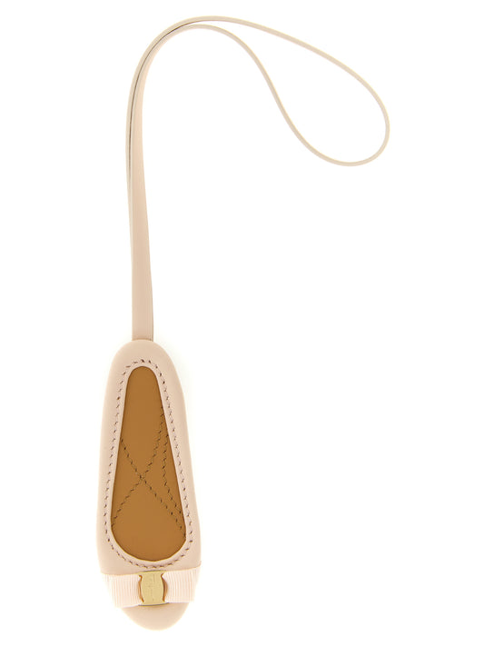 Ferragamo Varina Charm — Leather Ballerina Charm, Pink